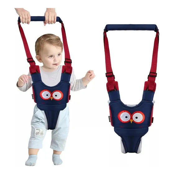 Arnés Aprender A Caminar Bebés Cinturón Fulares Portabebés Color Azul y rojo Búho
