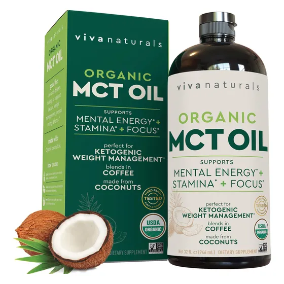 Suplemento De Aceite Mct Viva Naturals Organic 946 Ml Para C