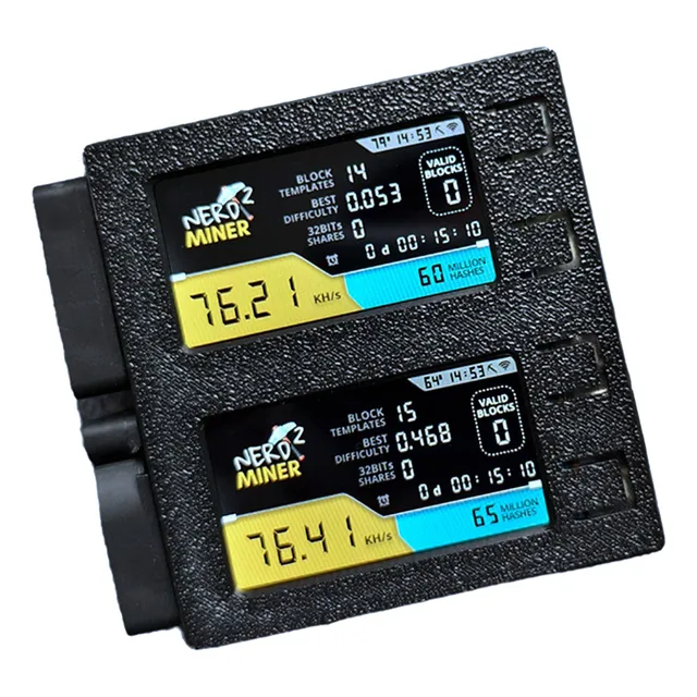 Para Para Nerdminer V2 Duo 156 K/s, Doble Pantalla, Btc