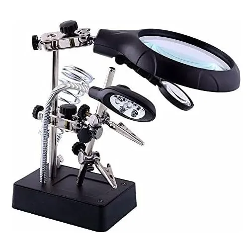 Lupa De Mesa Trabajos Manuales  Soporte Luz Led Punto Pastor
