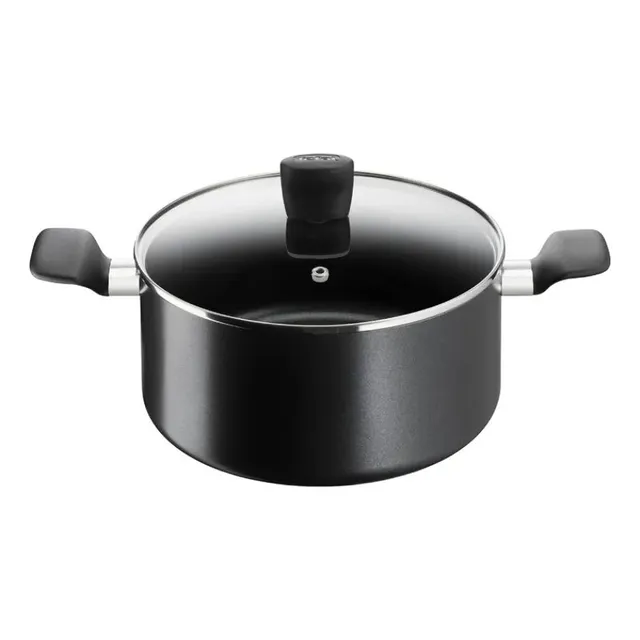 T-fal Olla Con Tapa De 24 Cm Supercook Color Negro