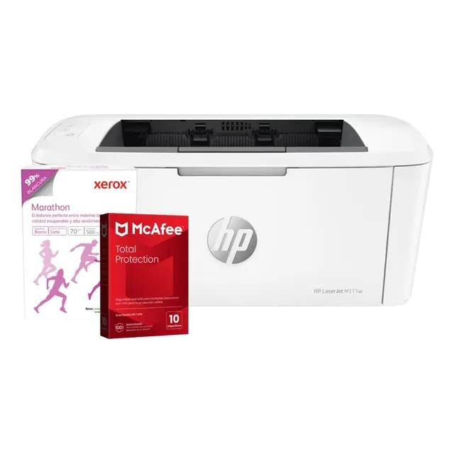 Impresora Hp Laserjet M111w Monocromática + Papel+ Antivirus Blanco