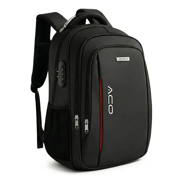 Mochila Notebook Masculina Impermeável Reforçada Executiva Anti Furto Premium Ideal Viagem Trabalho Faculdade 35l Forpak Preto Liso