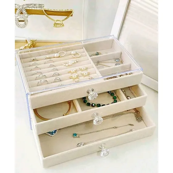 Joyero Organizador De Prendas De 3 Niveles Acrílico 3 Gaveta