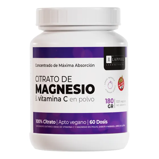 Citrato De Magnesio En Polvo Lapiel X 180g Sabor Naranja