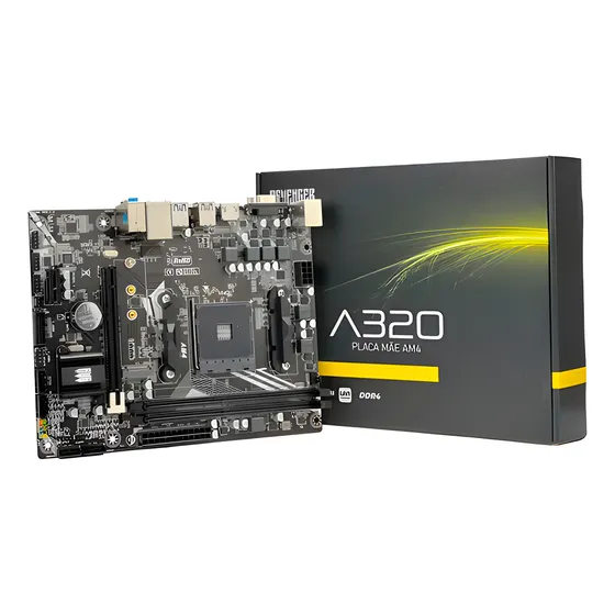 Placa Mãe A320 Am4 Amd Ryzen 32gb Ddr4 Usb 3.0 Atx Revenger Cor Preto