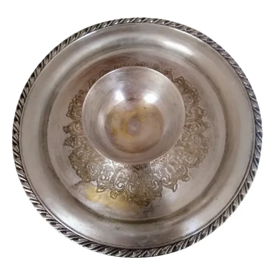Bandeja Para Pasapalos Con Baño De Plata Vintage 1960