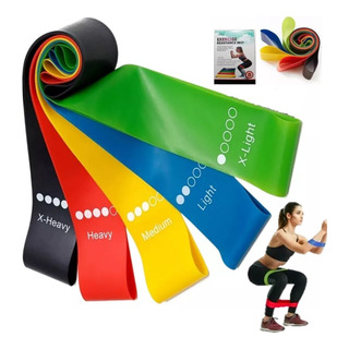 Kit 5 Faixa Elastica P/ Treino Extersor Super Band Academia Kit 5 Faixa Elastica P/ Treino Extersor Super Band Academia