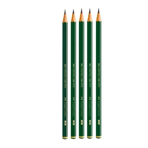 Kit 5 Lápis Técnico Desenho 2h, H, B, 3b, 5b, Faber-castell