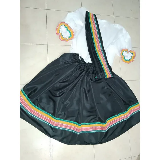 Traje Paisana Azul Niña 2_8 Años Aprox 
