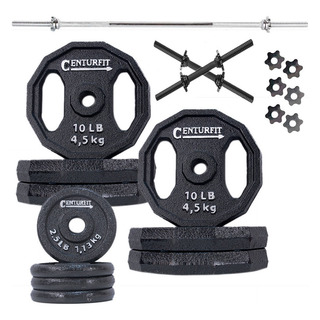 Set Pesas Discos Barra Mancuernas Negro 70 Lbs Set Pesas Discos Barra Mancuernas Negro 70 Lbs