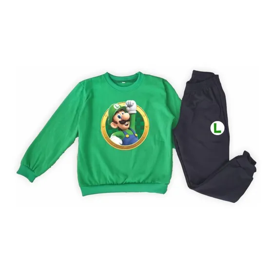 Conjunto Deportivo Buzo Y Pantalón Luigi Mario Bros