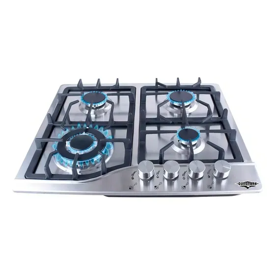 Parrilla Estufa con alimentación a gas - Gutstark mkz-parrillainox4 color plata - 4 hornallas