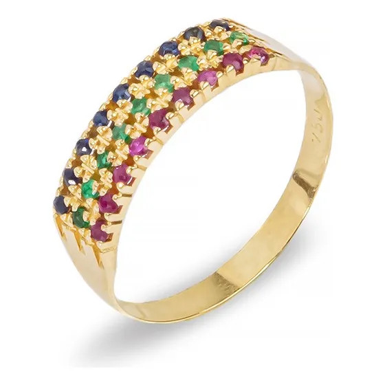 Anel Feminino Meia Aliança De Ouro 18k