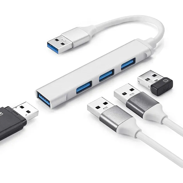 Hub Usb 3 En 1 Multicontacto Usb Hub Aluminio Con 3 Puertos