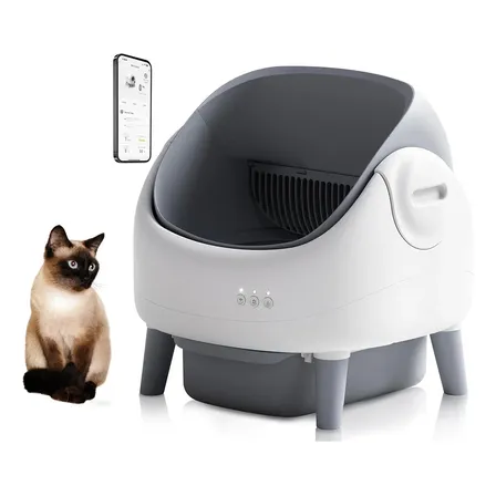 10.5l Caixa De Lixo De Gato Autolimpante Para Gatos Newpet Cinza