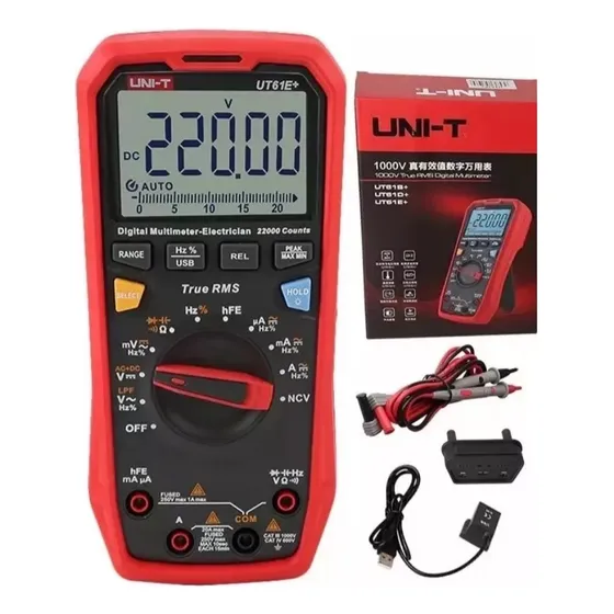 Multimetro 1000v 20a Ac/dc Ohms Faradios Hz Usb Ut61e+ Multímetro Digital