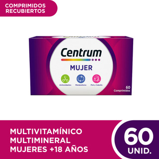 Centrum Mujer Multivitamínico Multimineral Suplemento X 60c Centrum Mujer Multivitamínico Multimineral Suplemento X 60c