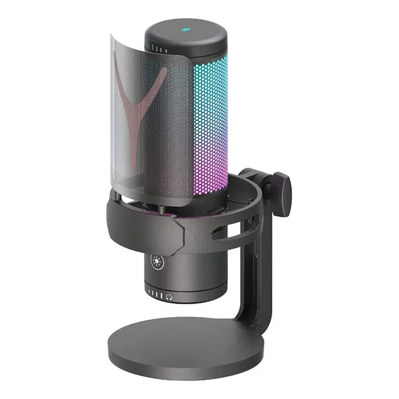 Micrófono Gamer Redragon Fenris Gm 301 Rgb, Unidireccional Color Negro