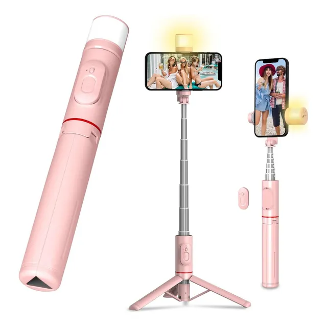 Bastão Pau De Selfie Celular Com Controles Remotos E Luz Led