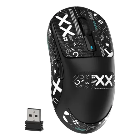 Rato Gamer Sem Fio Attack Shark X3 Leve Com Sensor Paw3395 Cor Preto E Fita Adesiva