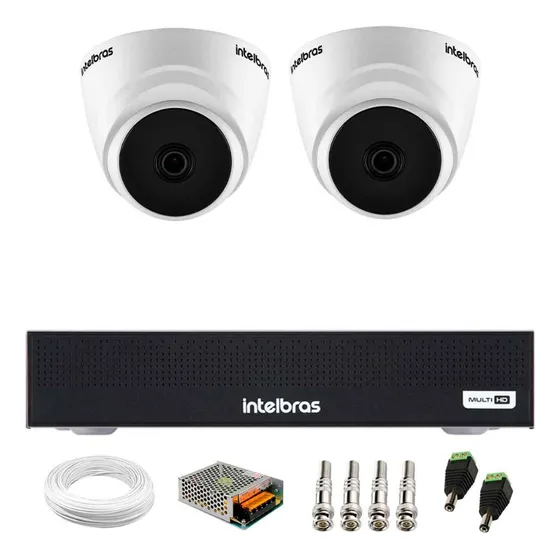 Kit 2 Câmeras Dome Vhl 1220 D Hdcvi Intelbras Dvr Mhdx 3004c