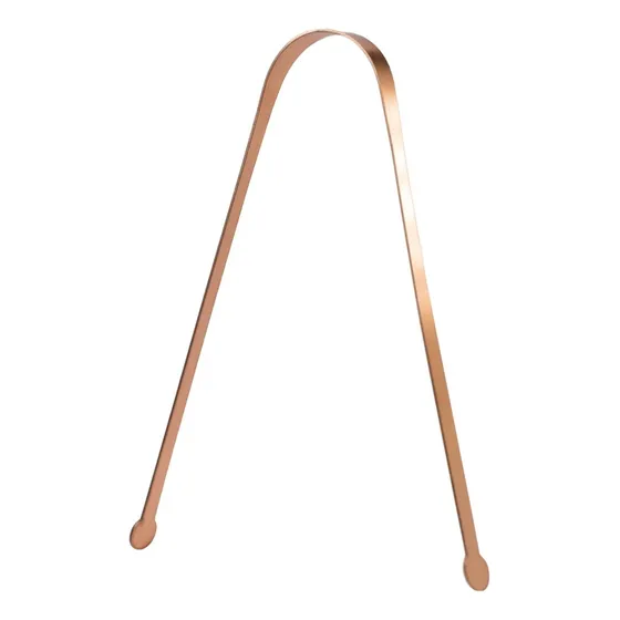 Raspador Limpador De Língua Ayurveda De Cobre Puro Importado