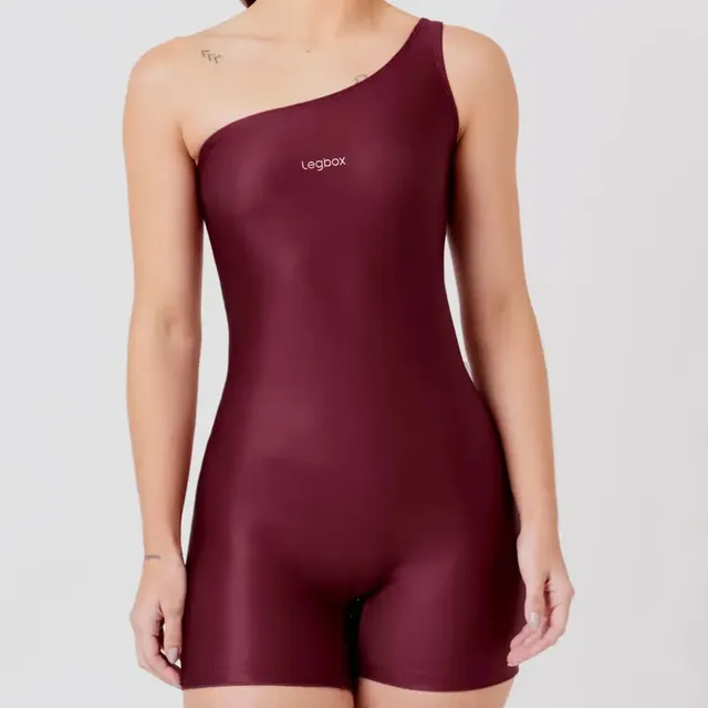 Macaquinho One Legbox Original Feminino Confortável Academia Vinho Liso M