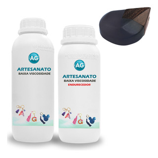 Resina Epóxi 300g + Corante Translucido Ag Cor Preto Resina Epóxi 300g + Corante Translucido Ag Cor Preto