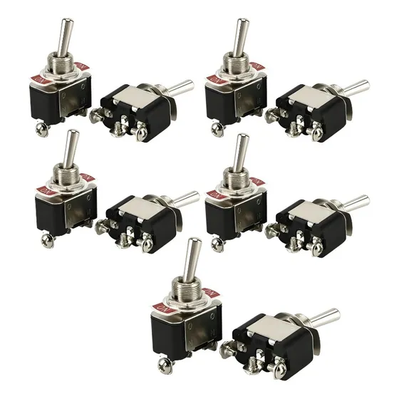 10 Pack Switch Cola De Rata 2 Paso Con 3 Tornillos On/off/on