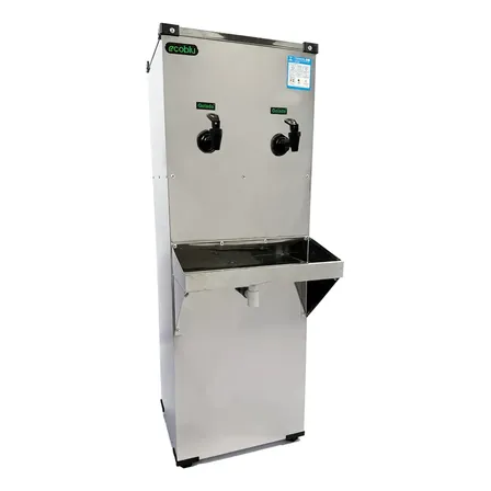 Bebedouro De Coluna Inox 25l 220v 2 Torneiras Geladas Ecoblu Cinza-escuro