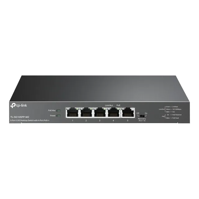 Conmutador Tp-link Tl-sg105pp-m2 De 5 Puertos 2,5 Gigabit Mu