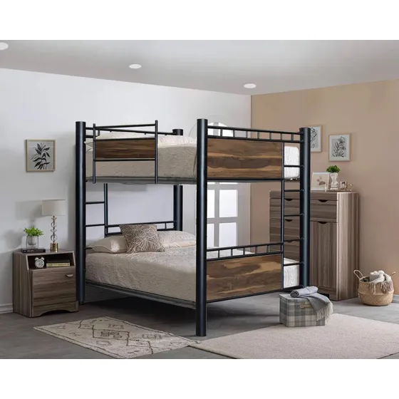Litera Cama Matrimonial Luccia Base Colchon Con Escalera