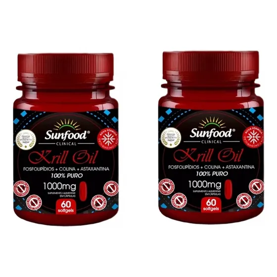 Oil Krill Sunfood 1000mg Pack X2 (120 Caps Total) Envío Grat