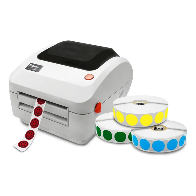 Kit Impresora Térmica Etiqueta Circular 20x20 Mm 4 Colores