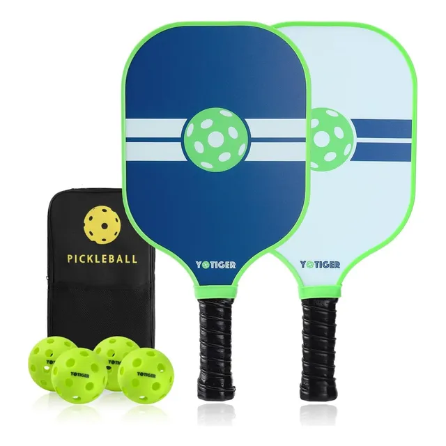 Kit De Pickleball 2 Raquetas 2 Pelotas Estuche 