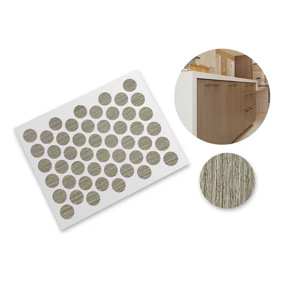 Tapa Tornillos Adhesivos Melaminico Teca Limo  X 50 Unidades