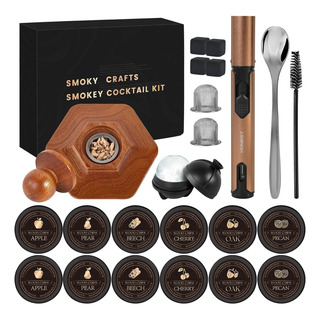 Kit De Ahumador De Whisky De 23 Piezas Con Antorcha, 12 Asti Kit De Ahumador De Whisky De 23 Piezas Con Antorcha, 12 Asti
