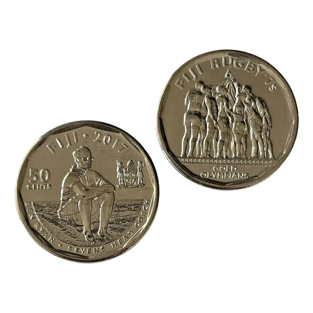 Moneda Fiji 50 Cents 2017 Olimpiadas  Rugby