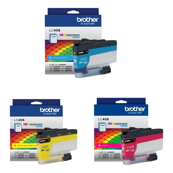 Kit 03 Tinta Original Brother Lc-406  Mfc-j6955 J4535 J5855