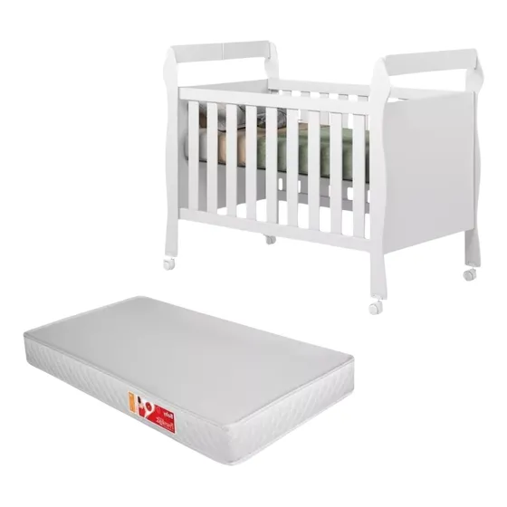 Berço Americano  Mini Cama Com Colchão Ortobom D18 Incluso