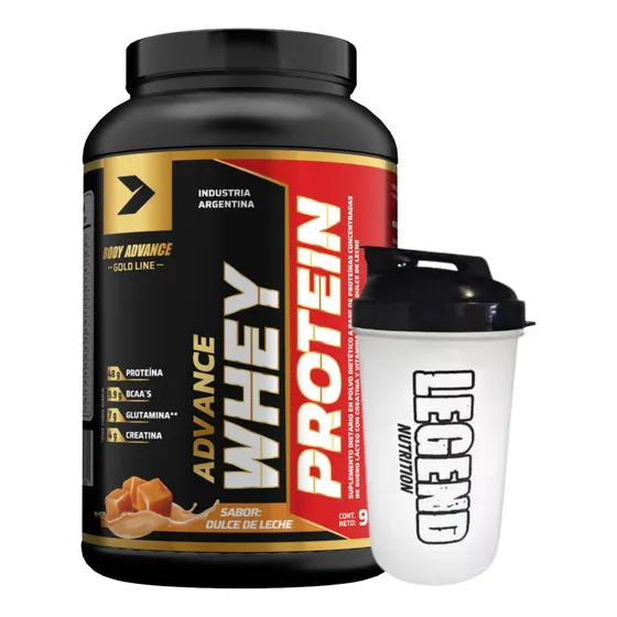 Whey Protein Body Advance 907g Dulce De Leche + Vaso Legend