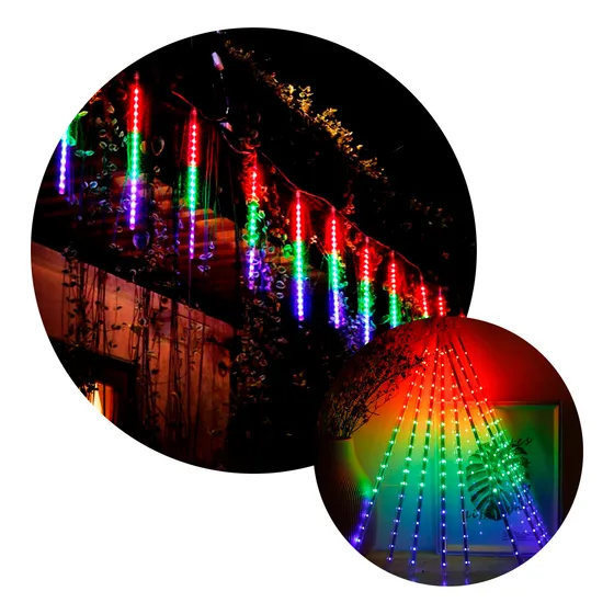Luces Led Lagrima Meteoro Decoración Navidad 30 Cm Rf M30r