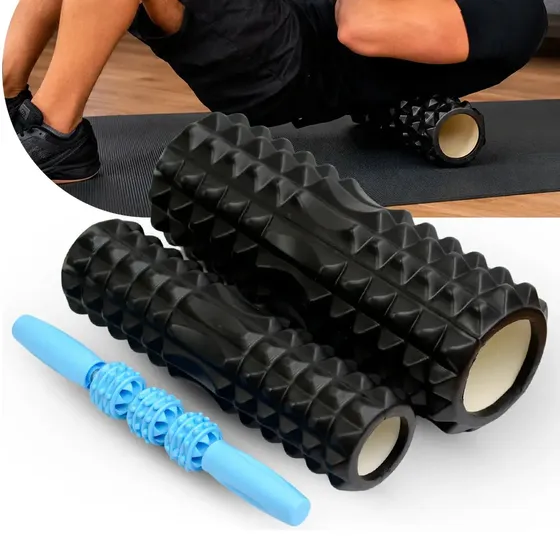 Kit 3 Rolo Miofascial Liberação Muscular Massagem Pilates Cor Sortidos