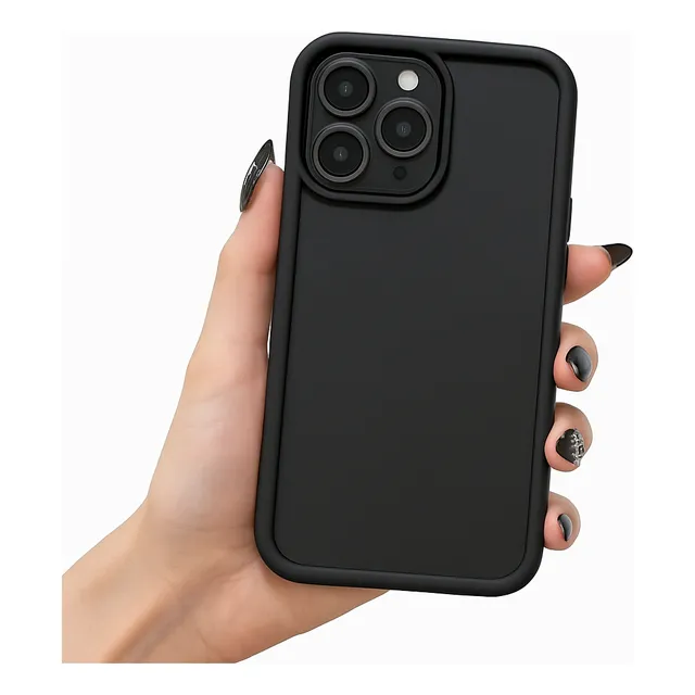 Funda Para iPhone 16 Pro Max Silicona Color Negro Lisa