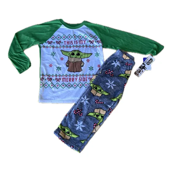 Pijama Navidad Star Wars Mandalo Niño Manga Larga Y Pantalon