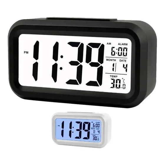 Reloj Despertador Digital Libercam RRD-00 Alarma Hora Fecha Temperatura A Pilas Color Negro
