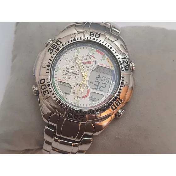 Relógio Citizen Navisurf, C320-q00834, Masculino, 46 Mm !! Aço Aço Branco