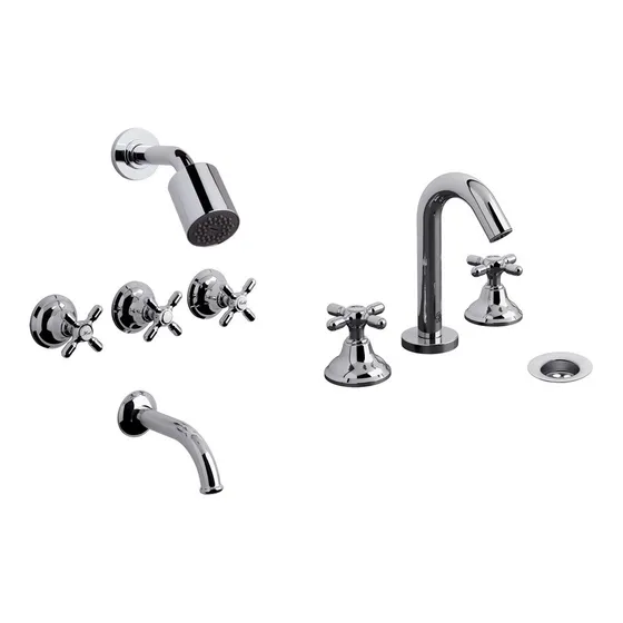 Juego Griferia Fv Newport Plus Ducha + Lavatorio C