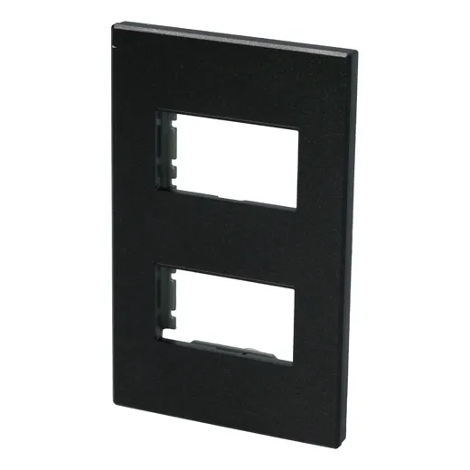 Placa 2 Módulos 1/3, Línea Premium, Color Negro Surtek
